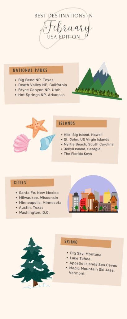 best destinations in usa to travel in February