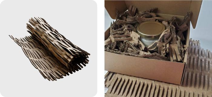 recycled corrugated bubble void fill