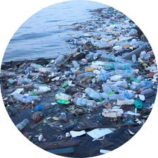 plastic pollution on beach