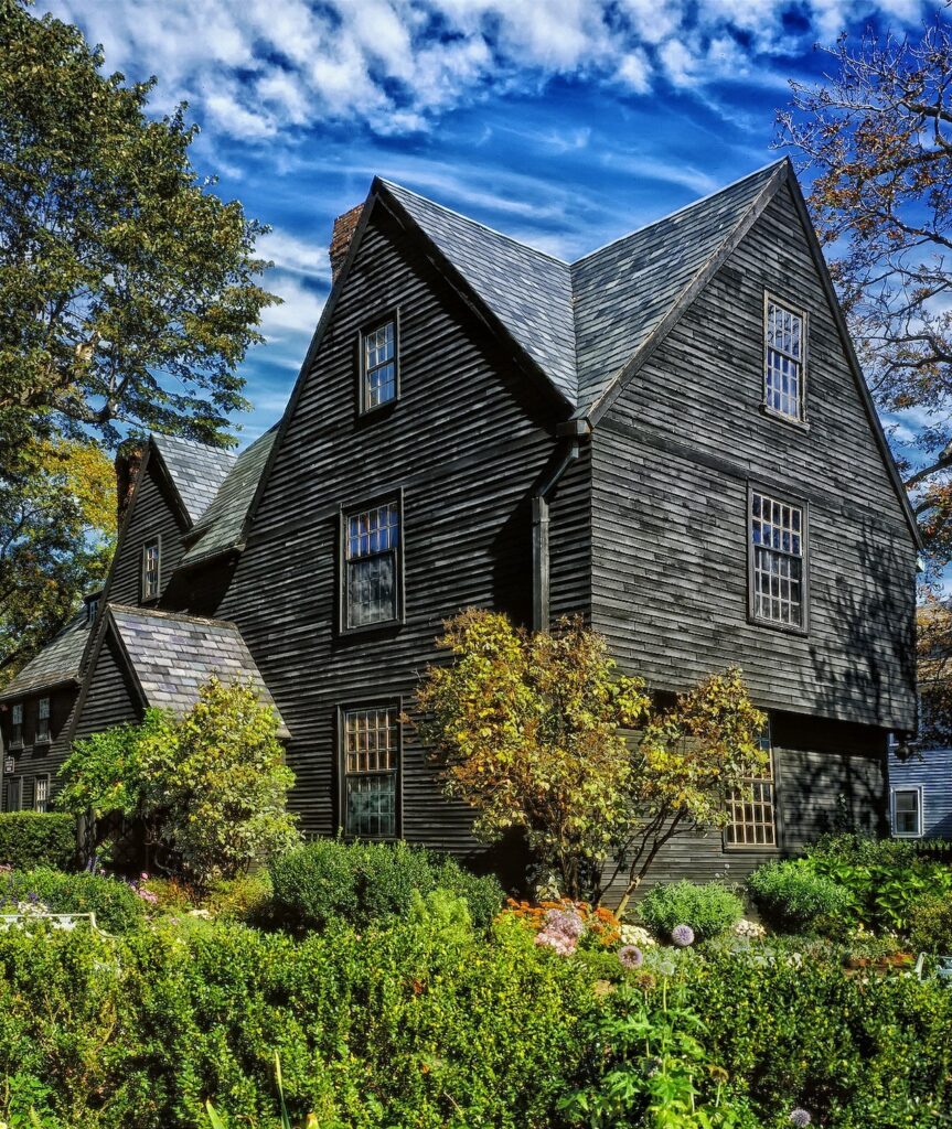 A wooden house in Salem, Massachusetts, one of the best places to visit in the USA in November.