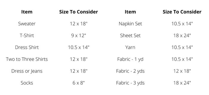 size chart
