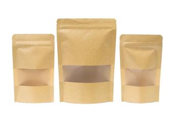 kraft standup pouch with window
