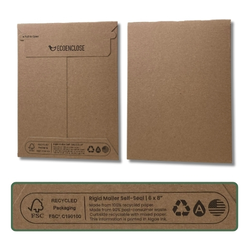 front and back of rigid mailer with self seal
