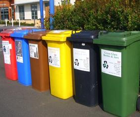 recycling bins